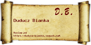 Duducz Bianka névjegykártya