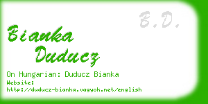 bianka duducz business card